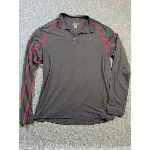 Paradox Other - Paradox Mens Merino Blend 1/4 Zip Base Layer Shirt Black Red Large 646257